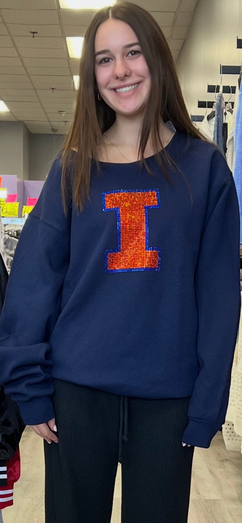 In stock & Custom bling sweatshirt (ALL schools available to order)