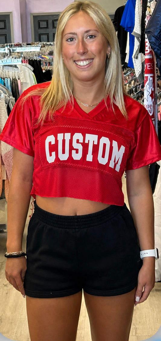Custom & in stock crop football jersey (can order for ANY school, camp, etc)