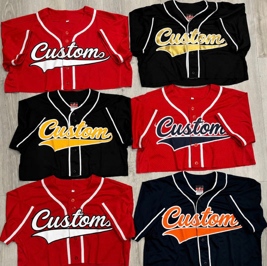 IN STOCK & Custom button down jersey (can choose length and order for ANY school, camp, team, etc)