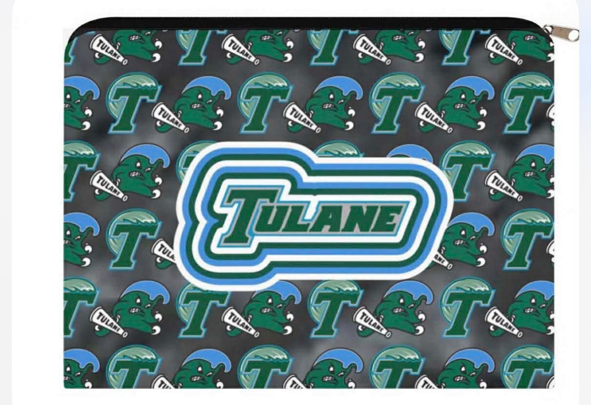 IN STOCK NOW! College zip canvas pouches, GREAT FOR GIFTS!