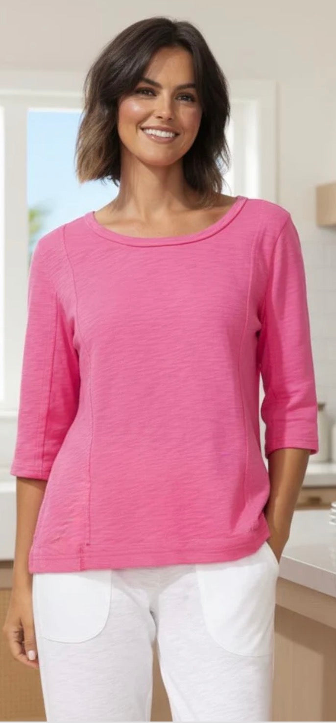 Escape by Habitat elbow sleeve cotton tee with 3/4 sleeves