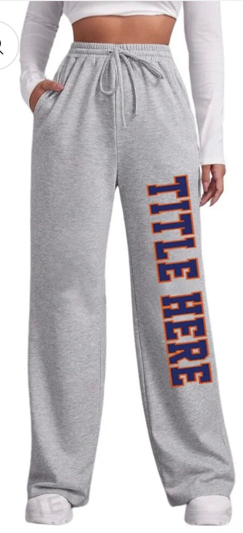 IN STOCK & custom order: wide leg sweatpants (ALL schools available to order)