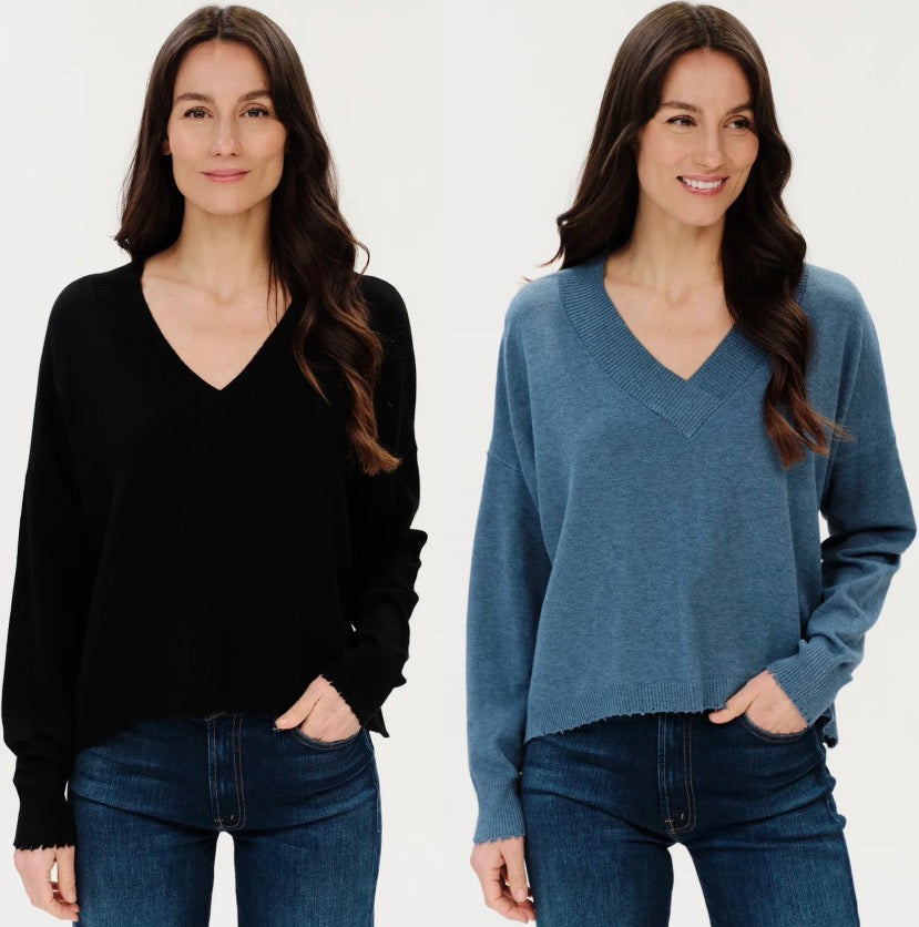 Six Fifty Geneva soft knit sweater with fray detail