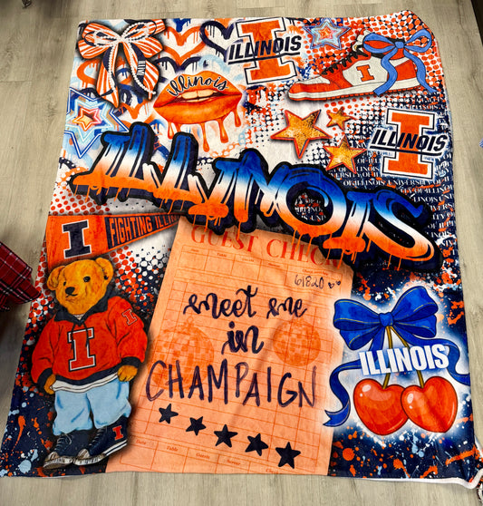 Custom 50x60 soft blanket (ALL schools are available to order) GREAT GIFT!