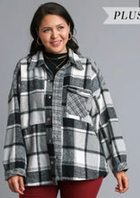 Load image into Gallery viewer, Black/white mixed plaid soft shacket (also available in plus size)
