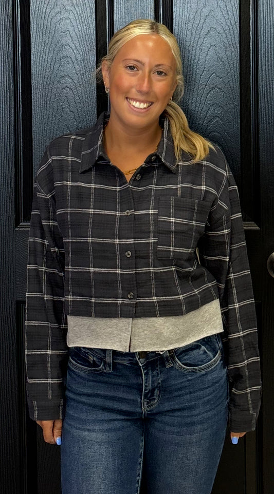 Vintage Havana flannel with grey fleece bottom