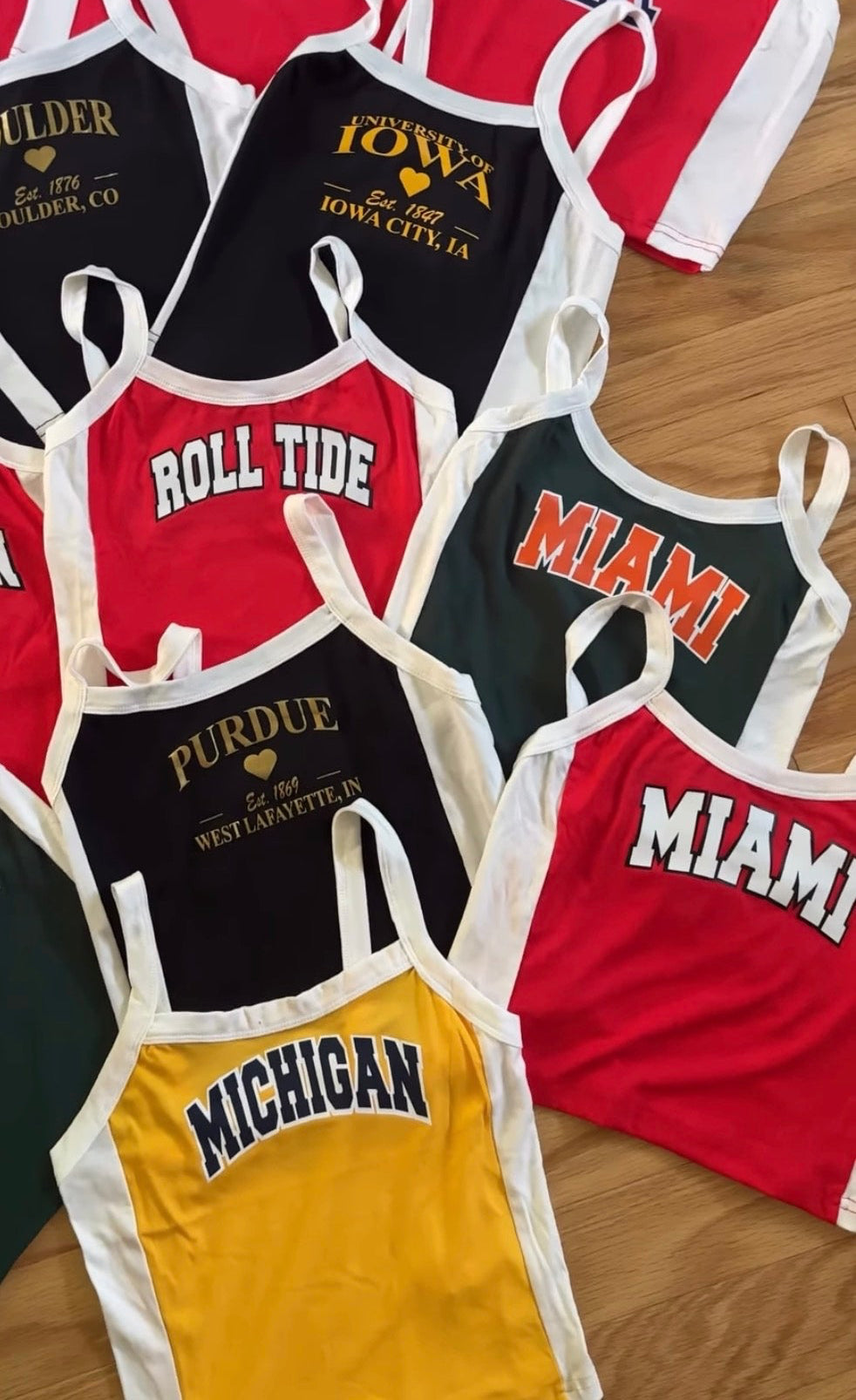 Custom & In stock colorblock tanks, See pics for options