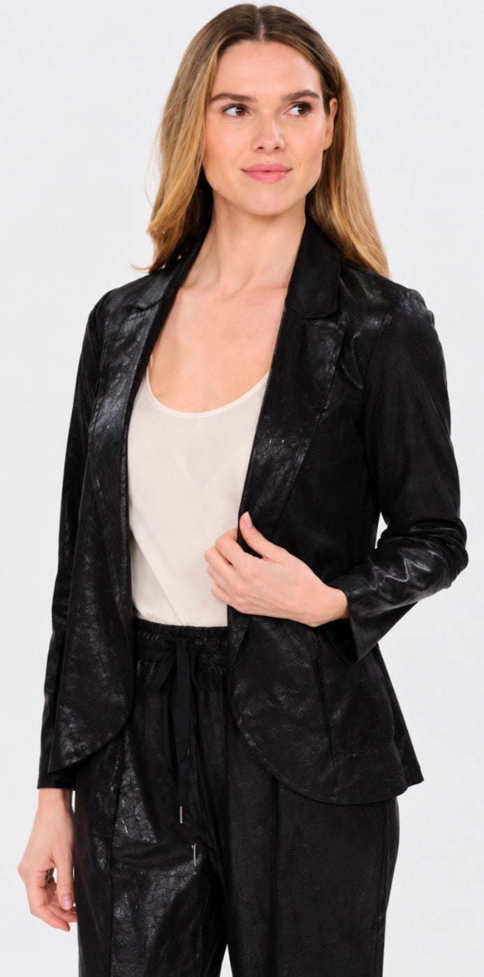 Six Fifty Milano Muse black leather look blazer