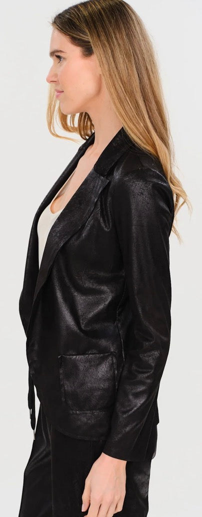 Six Fifty Milano Muse black leather look blazer