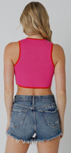 Load image into Gallery viewer, Crop tank with arch bottom and contrast trim (2 colors) New colors in top selling style!
