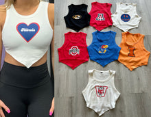 Load image into Gallery viewer, Custom diagonal bottom with heart tank (can make for ANY school or camp)
