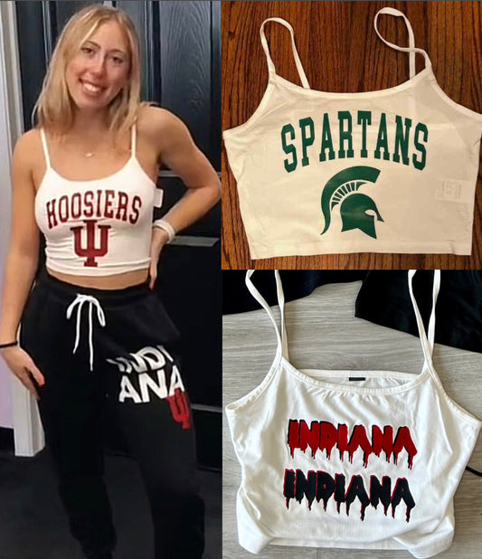 Custom college thin strap crop tank (can make for ANY school)