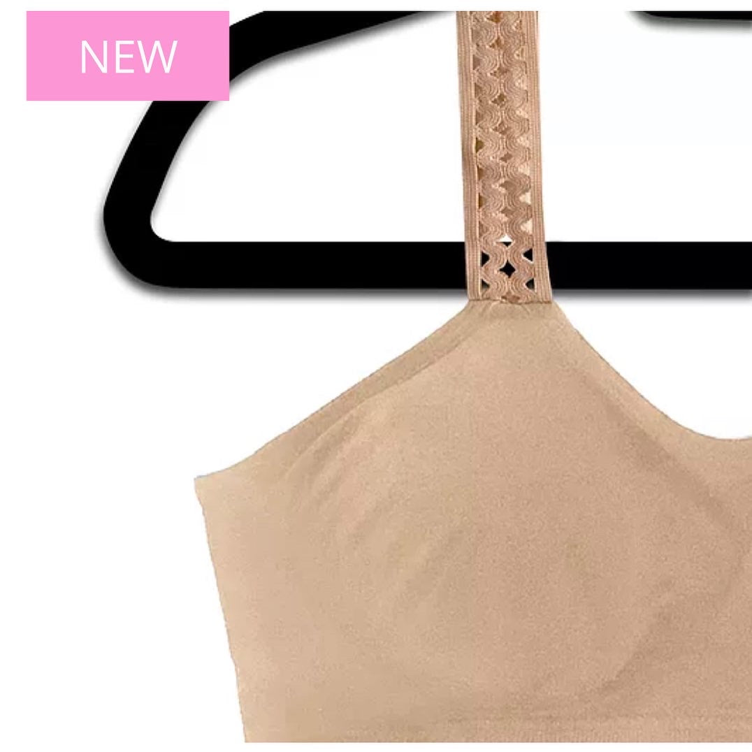 TOP SELLER! Strap it bras with attached straps - Nude with lattice strap - Lisa’s Northbrook