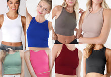 Load image into Gallery viewer, Niki Biki high neck stretch tanks (see pics for all colors)
