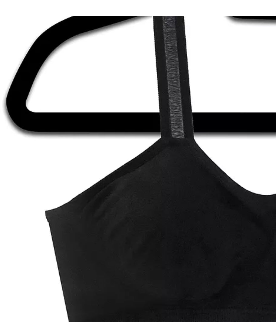 TOP SELLER! Strap it bras with attached straps - Black with sheer black strap - Lisa’s Northbrook