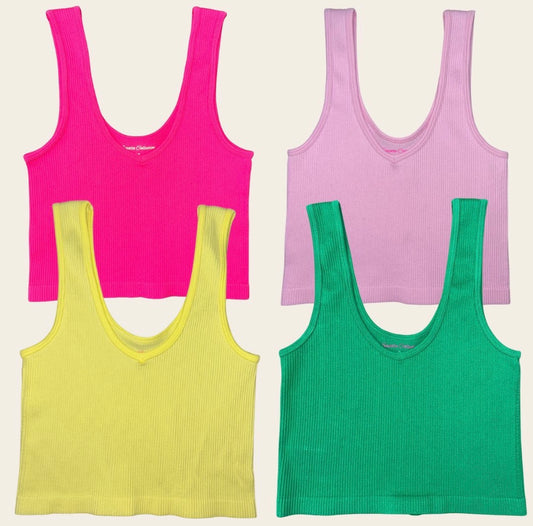 Ribbed, stretchy crop tanks TOP SELLER!