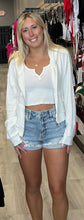 Load image into Gallery viewer, Vintage Havana white rib knit zip hoodie and tank, so soft!
