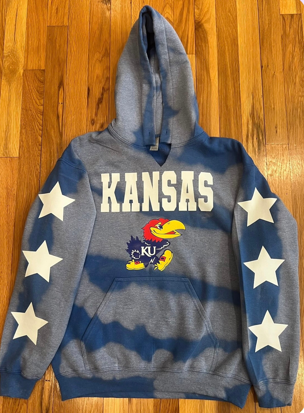 CUSTOM ORDER (can make any school/camp) star sleeve hooded sweatshirt