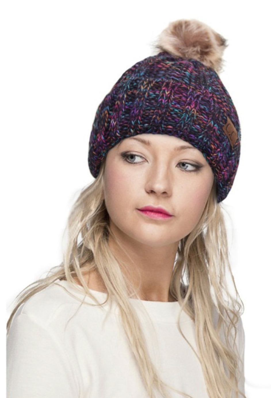 CC pom hat with warm, soft lining, best seller