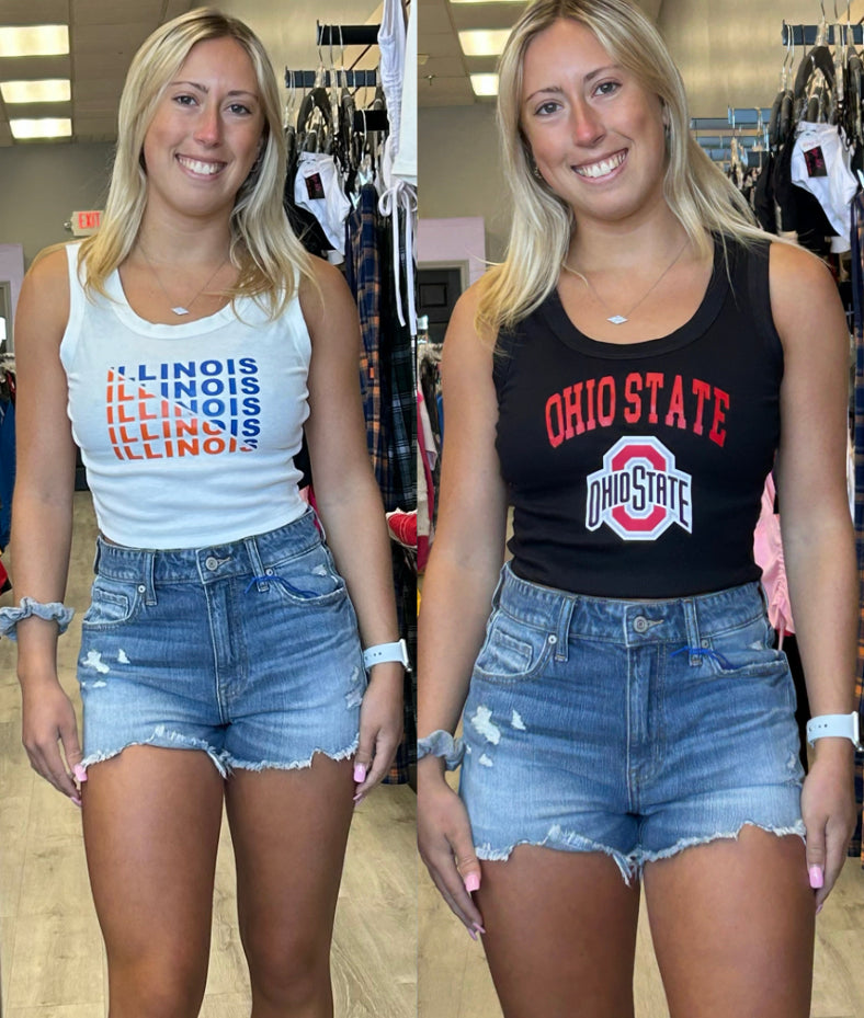 Custom college rib crop tank (can change design and make for ALL schools)