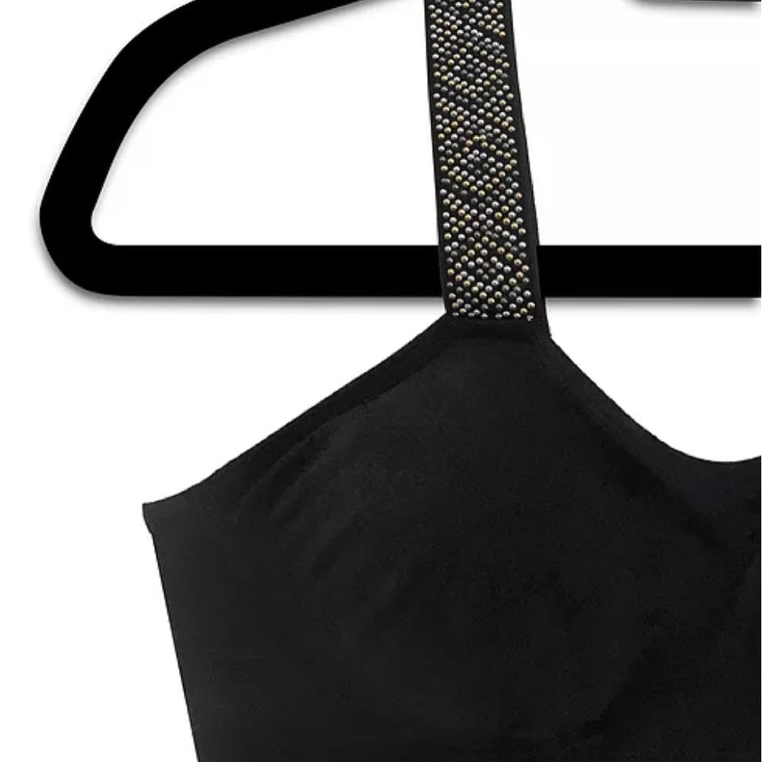 TOP SELLER! Strap it bras with attached straps - Black with rockstud strap - Lisa’s Northbrook