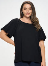 Load image into Gallery viewer, Black puff sleeve top
