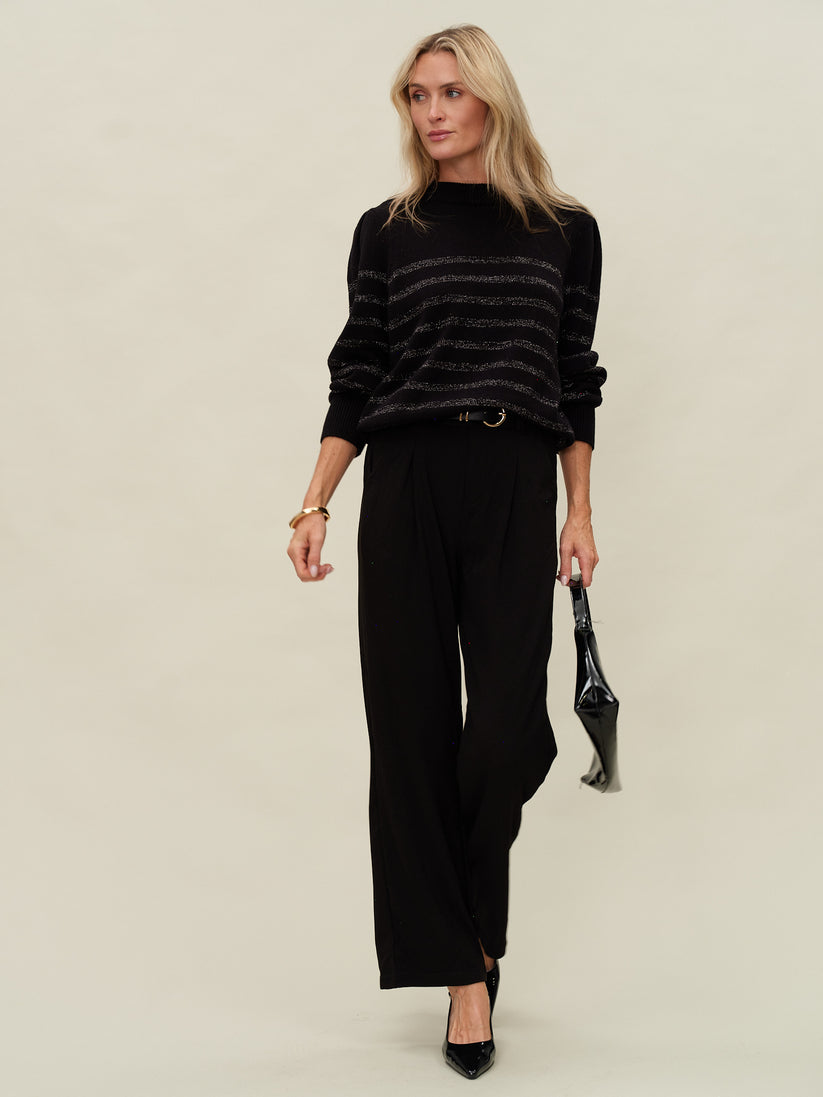 Six Fifty Sarah black with silver lurex sweater