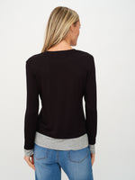 Six Fifty black/grey colorblock Izzy tee