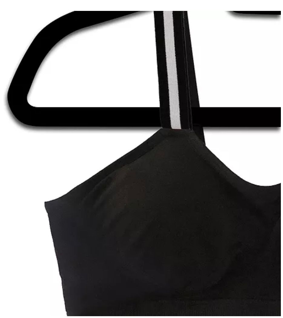 TOP SELLER! Strap it bras with attached straps - black with black/white stripe - Lisa’s Northbrook