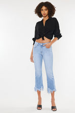 Load image into Gallery viewer, RESTOCKED AGAIN! Fray bottom crop bootcut jeans
