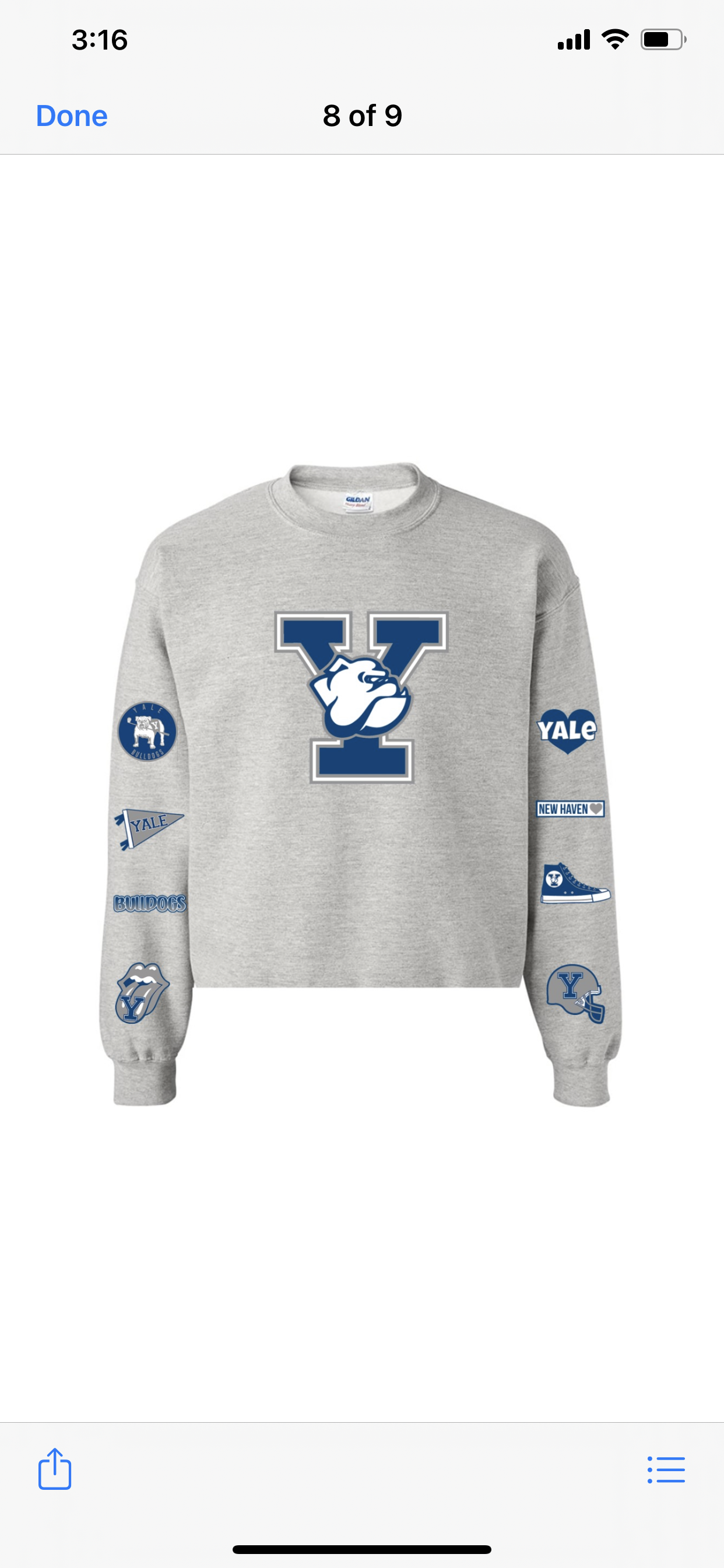 Due to high volume of orders, all orders placed now for this item will arrive end of June Custom college patch sleeve crew neck sweatshirt (can be made for any school) - Lisa’s Northbrook
