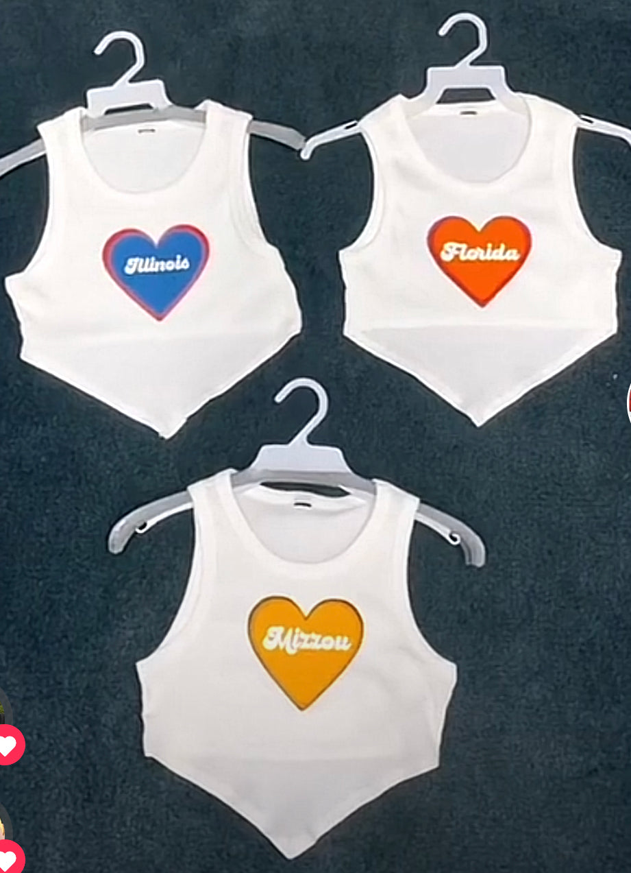 Custom diagonal bottom with heart tank (can make for ANY school or camp)
