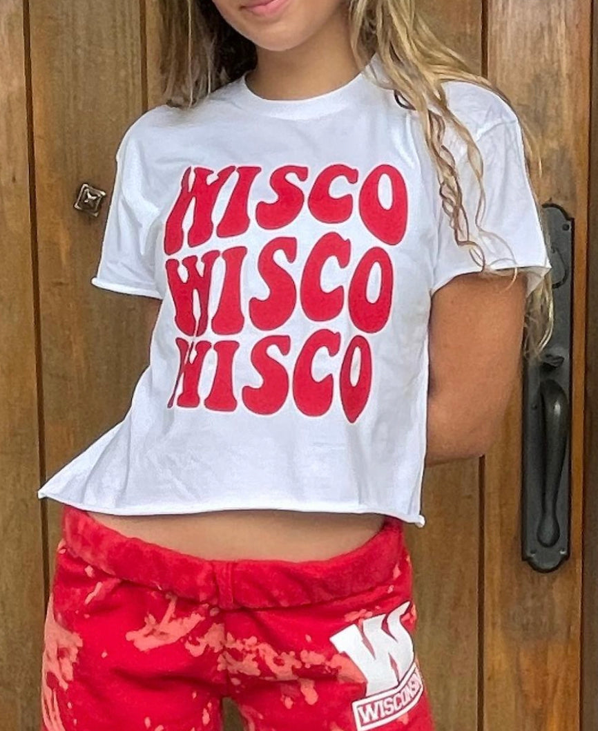 Custom wavy cropped tee (can make for ANY school or camp)