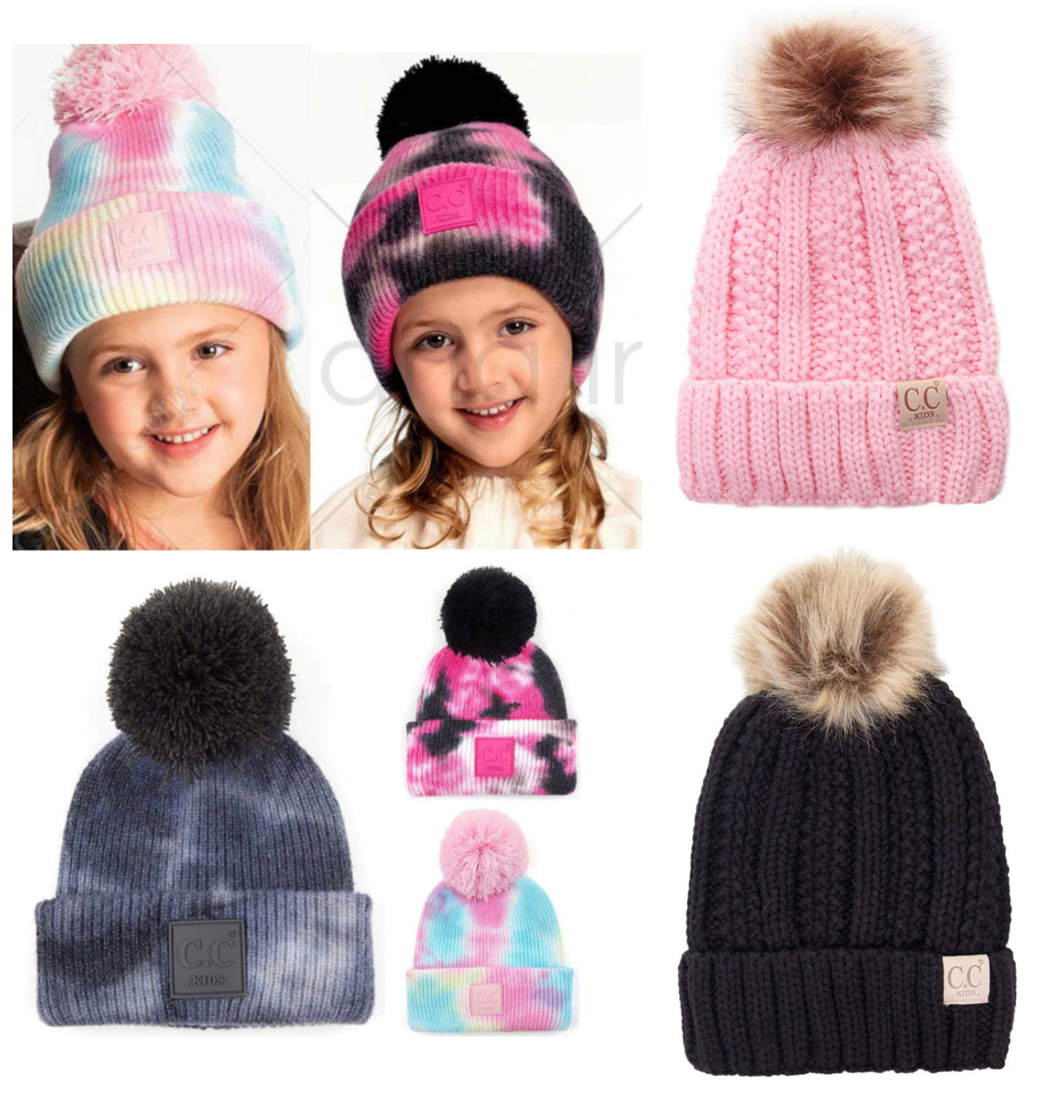 CC kid's size winter hats (assorted styles/colors)
