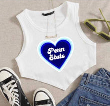 Load image into Gallery viewer, Custom diagonal bottom with heart tank (can make for ANY school or camp)
