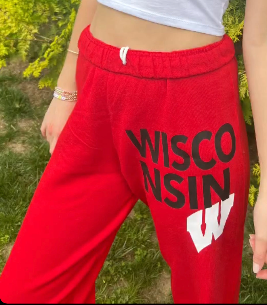 Custom college sweatpants or joggers varsity town with logo (can make ANY school) IN STOCK AND CUSTOM ORDER