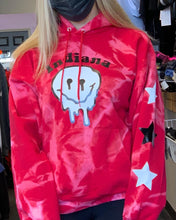 Load image into Gallery viewer, Custom college drip smiley star sleeve hoodie (can make for any school or camp)
