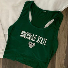 Load image into Gallery viewer, Custom college heart or butterfly tank (can be made for ANY school or camp)
