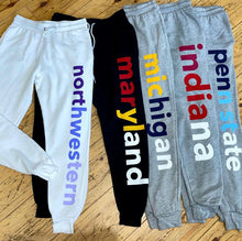 Load image into Gallery viewer, Custom college multicolor joggers (can make for ANY school) - Lisa’s Boutique
