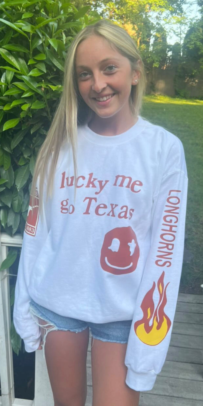 Custom college Lucky me crew neck sweatshirt (can be made for any school)