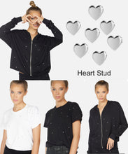 Load image into Gallery viewer, Michael Lauren stud heart tees and zip hoodie
