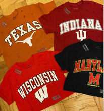 Load image into Gallery viewer, Custom college safety pins &amp; holes tee (can be made for any school) - Lisa’s Boutique
