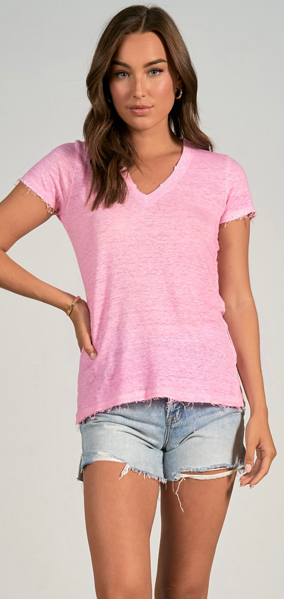Lightweight burnout tee with small rips and fraying (2 colors)
