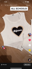 Load image into Gallery viewer, Custom diagonal bottom with heart tank (can make for ANY school or camp)
