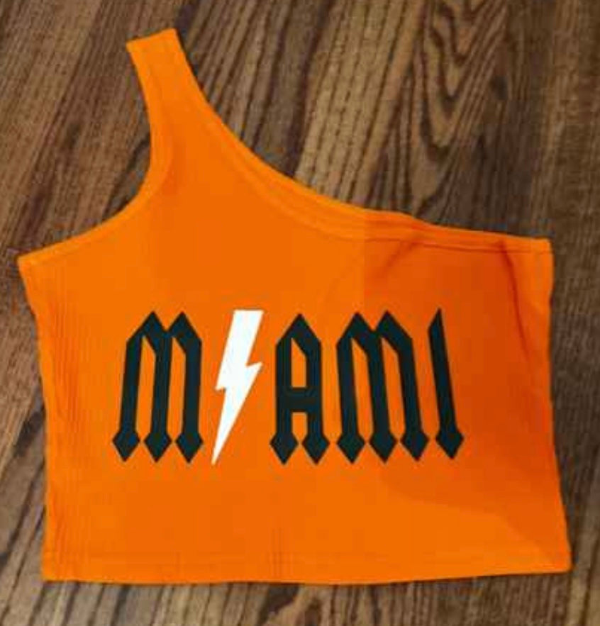 Custom college one shoulder crop (can make for any school)