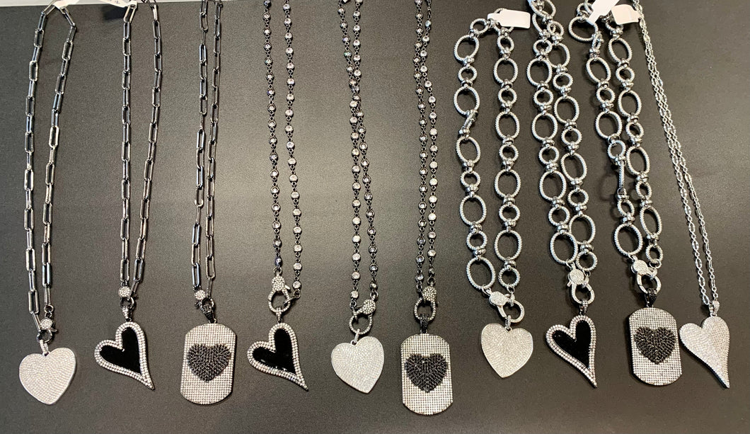 Heart necklaces, assorted styles