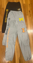Load image into Gallery viewer, Custom college loose fit sweats (can be made for any school or camp) IN STOCK AND CUSTOM ORDER
