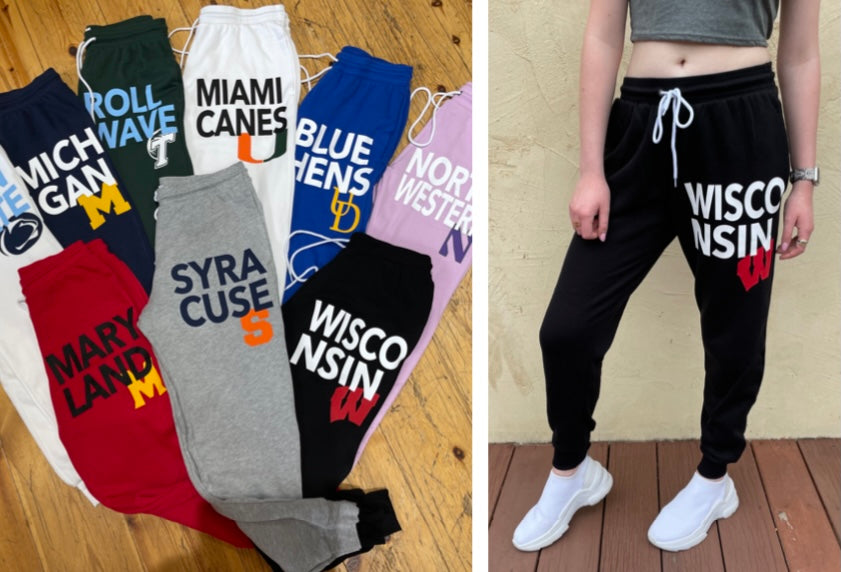 Custom college super cozy joggers with logo & pockets (can make ANY school) - Lisa’s Boutique