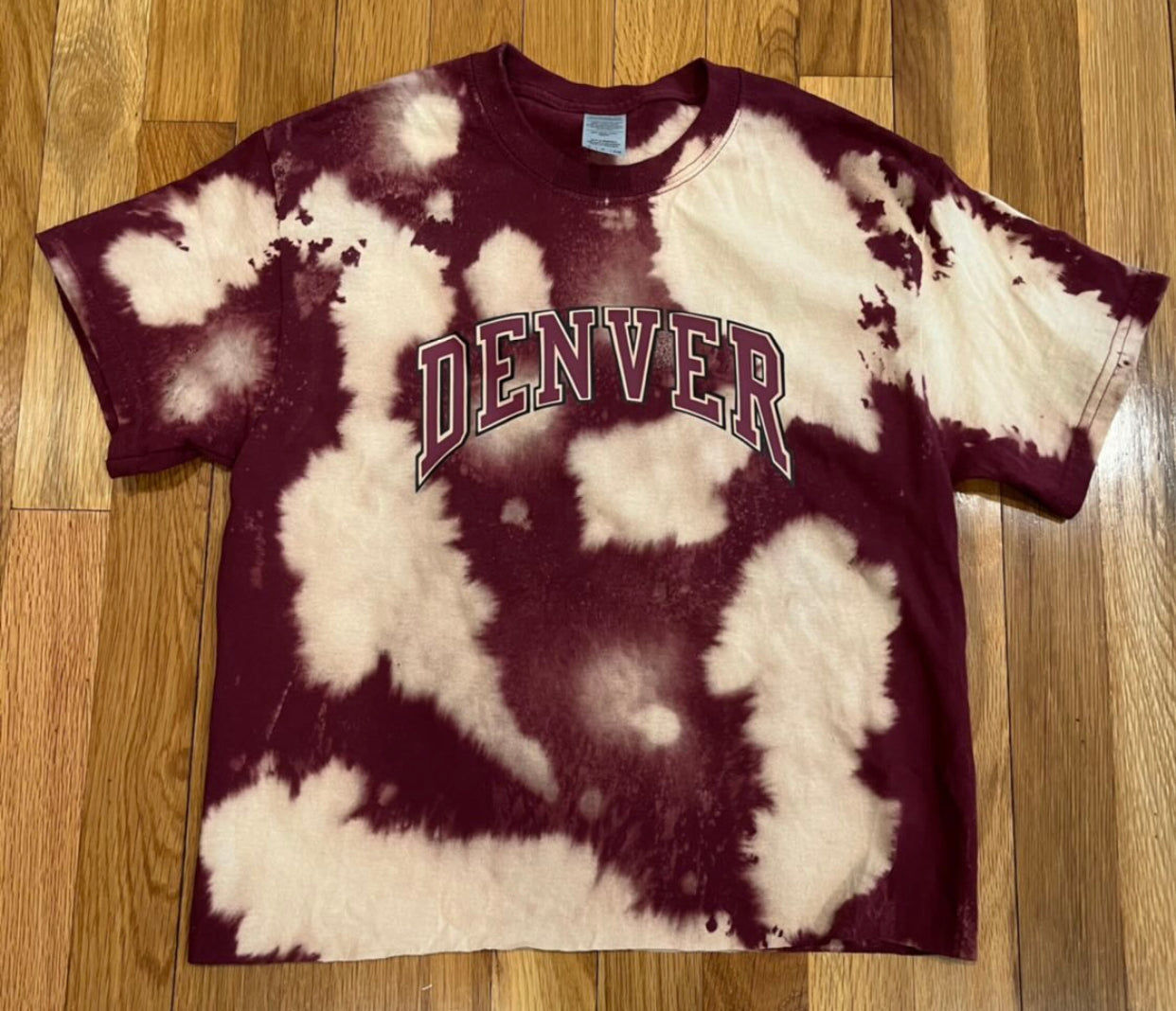 Custom college bleached or non bleached crop tee (can make for any school)