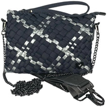 Load image into Gallery viewer, Woven bag with printed &amp; chain strap (can be worn as a crossbody, shoulder bag or wristlet)
